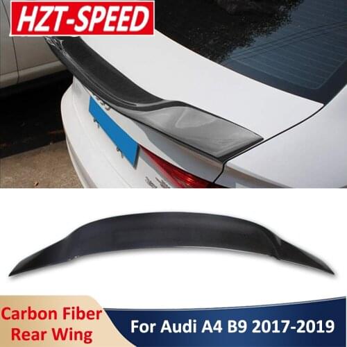 2017-2019 R-Style A4 B9 Carbon Fiber Rear Wing Trunk Tail Spoiler Real Car Styling Body Kits For Audi A4 B9 Modification