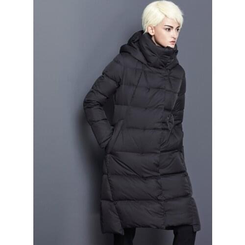 2020 womens winter long puffer down jackets thick black navy blue red plus size warm winter down coats