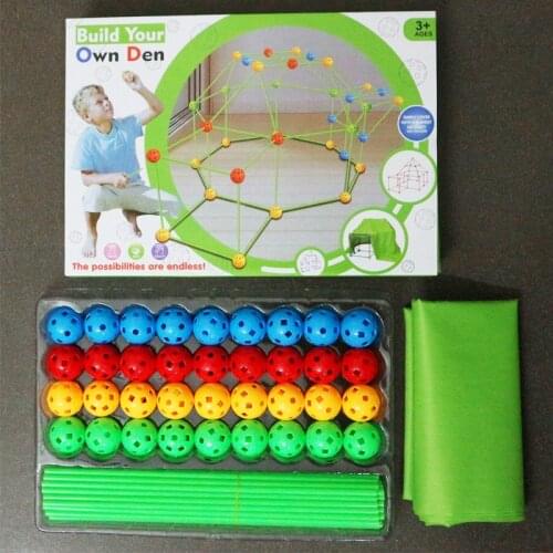 2021 Fort Building Kit Construction Set kids Toy Tents Fortress Builder Castles Tunnels Diy 3D Play House Toys for Children Gift