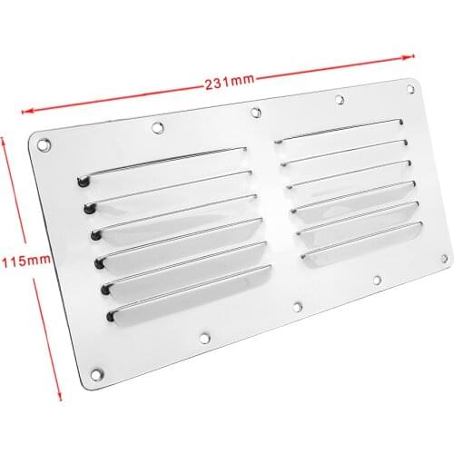 316 Stainless Steel Air Venting Panel - Rectangular Louvered Vent Cover Grille for Marine Yacht RV Caravan