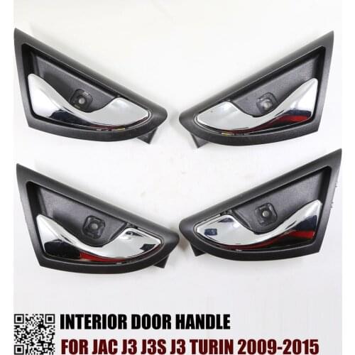 4PCS/Set Car Interior Door Handles Inner Door knob FOR JAC J3 J3S J3 Turin 2009-2015 6105230u8010 CHROME TYPE