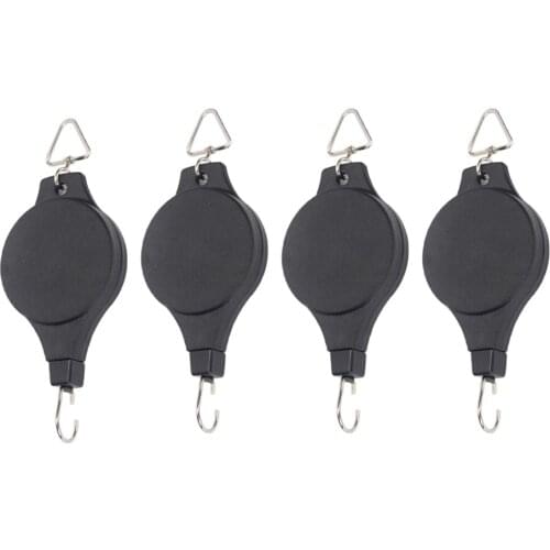4pc Plant Pulley Retractable Flower Basket Hanging Hook Baskets Pot Plant Hanger