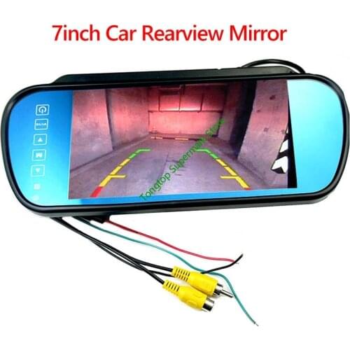 7 inch TFT LCD Car Rearview Mirror Monitor connect to backup Camera / DVD With 2 Video Input DC 12V PAL/NTSC
