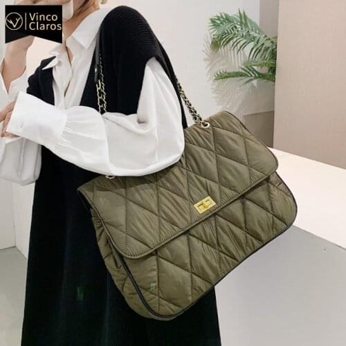 Brand Purses and Handbags Luxury Designer Fashion Chain Shoulder Crossbody Bags for Women Large Cotton Fabric Shopper Sac A Main