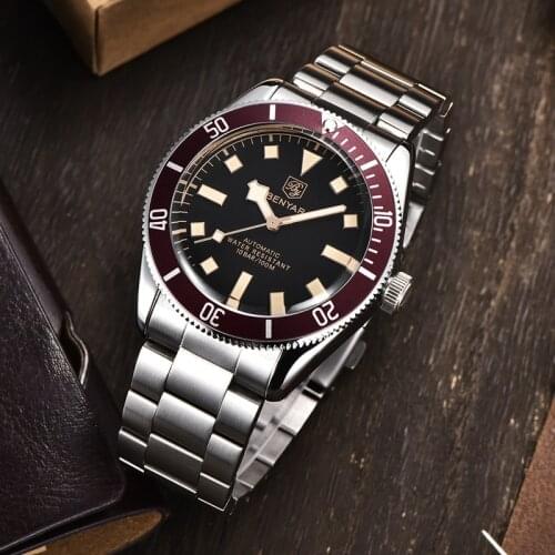 BENYAR 2021 Luxury Brand Watch Mens Mechanical Aautomatic Watch Waterproof Sports Luminous Stainless Steel Relojes Para Hombre