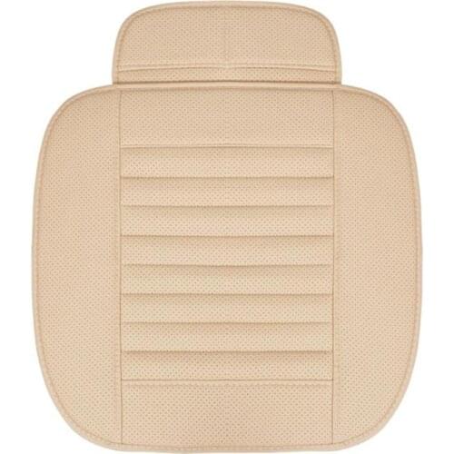 Car Seat Cover Summer Breathable PU Leather Cushion Front Chair Pad Beige