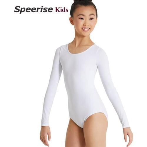 Speerise Kids Long Sleeve Ballet Dance Leotard Lycra Dancewear For Girl Ballerina Spandex Dance Practice Clothing Gymnastics