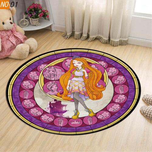 Childrens Cartoon Cool Floor Carpet Bedroom Door Round Anti Slip Mat Kids Play Soft Chair Computer Rug Home Door Mats