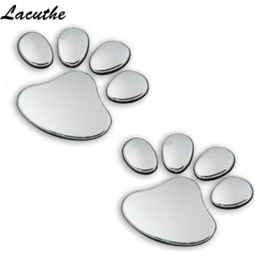 Lacuthe Car Sticker Cool Design Paw 3D Animal Dog Cat Bear Foot Prints Footprint 3M Decal Car Stickers Car Styling
