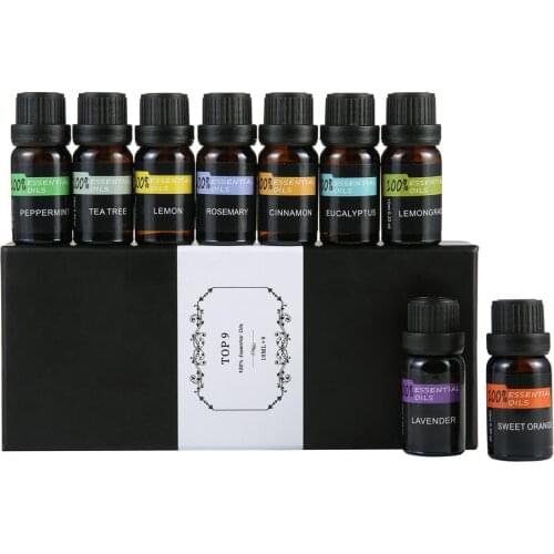 10ml Aromatherapy Essential Oil Pure Essential Oil Set Natural Plant Aroma Essential Oil Diffuser Vanilla Mint Rose Tea Tree Oil