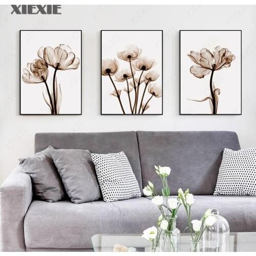 Elegant Poetry Modern Flower Canvas Painting Art Print Poster Wall Art Picture Wall Decoration Simple Wall Living Room Decor