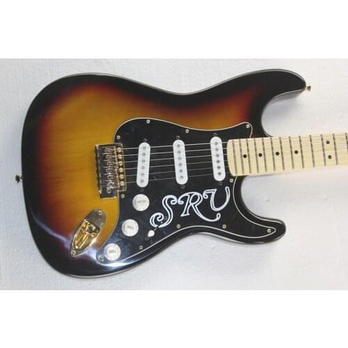 Custom factory cracked tobacco electric guitar has 3 pickups, gold hardware, maple finger plates, free delivery