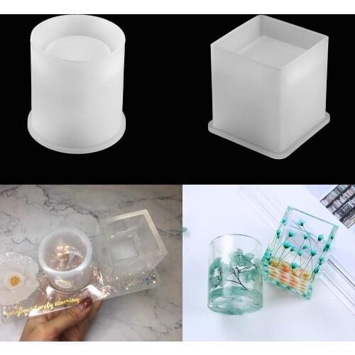 1pcs Round Brush Pot Crystal Silicone Mould DIY Epoxy Resin Necklace Pendant Mold For Craft Jewelry Making Accessories Findings