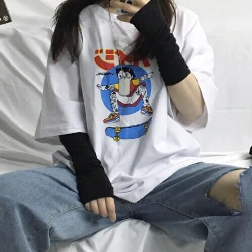 Japanese Cute Sweet Girl T-shirt Lolita Second Energy Girl Student Cartoon Text Loose Short-sleeved T-shirt Harajuku Women Shirt