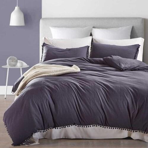 Hot style Solid color Bedding Set Bedclothes Duvet Cover Set with Pillowcases 2/3pcs Twin Queen KIng Single Double SIZE