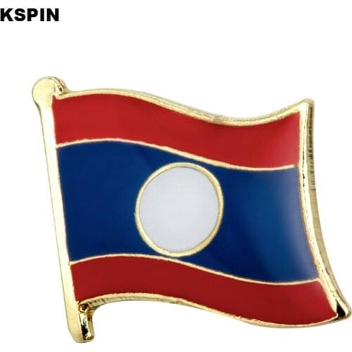 Laos flag pin lapel pin badge 10pcs a lot Brooch Icons KS-0100