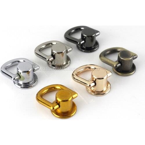 10pcs Metal Bag Side Anchor Gusset Hanger Clamps Bag Side Edge Anchor Link Hardware with D Rings for Small Bag Purse