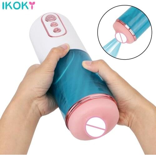 Male Masturbation Cup Real Vagina for Men Automatic Rotation 7 Adjustable Telescopic Modes Male Masturbator Vibrator