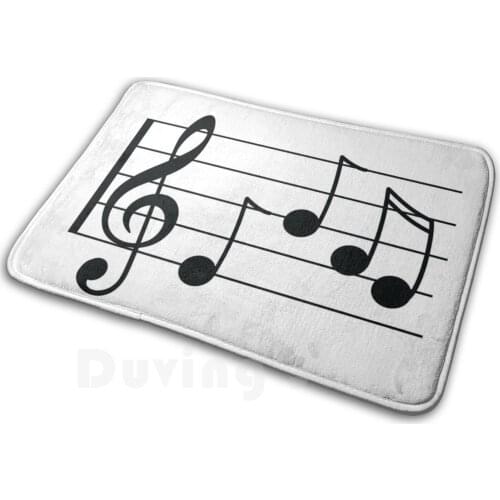 Music Mat Rug Carpet Anti-Slip Floor Mats Bedroom Music Musical Song Singing Sing Musician Peace Black And White Black White