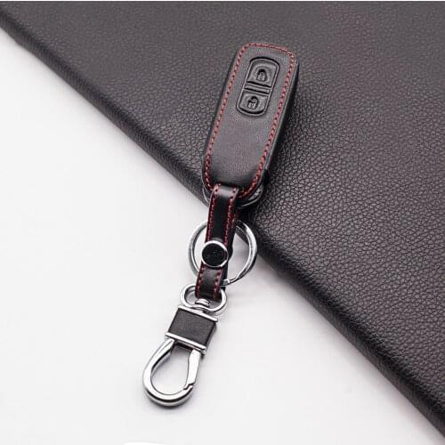 Soft Leather Car Key Case Cover For Honda N BOX / N WGN / N ONE 2012-2017 2 Buttons Smart Keyless Remote Skin Keychain Fob Cover