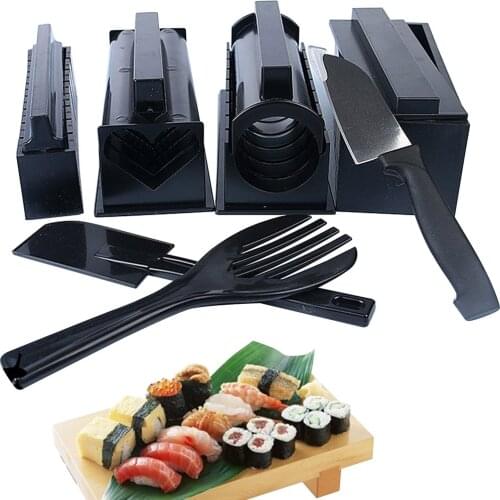 10Pcs/Set Sushi Maker Equipment Kit,Japanese Rice Ball Cake Roll Mold Sushi Multifunctional Mould Making Sushi Tools