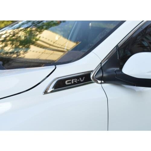 Lsrtw 2017 Car Emblem Sticker Outer Front Side Fender Body Trim Covers for Honda CRV 5th Accessories 2017 2018 2019 2020 kit