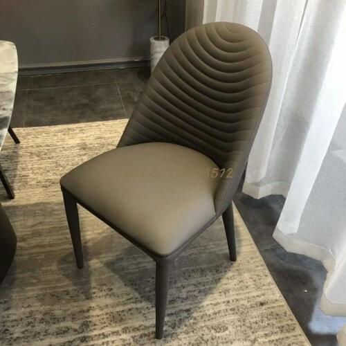Nordic light luxury dining chair simple modern designer home hotel restaurant backrest leather desk makeup chair