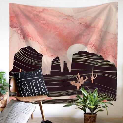 Nordic Style Natural View Tapestry Art Creative Living Room Bedroom Wall Hanging Decor Creative Functional Table Cloth Blanket
