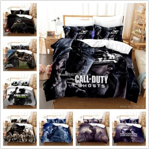 3D Printed Game Call of Duty Comforter Cover with Pillowcases Twin Full Queen King Size Bedding Set Bed Linens Home Textile