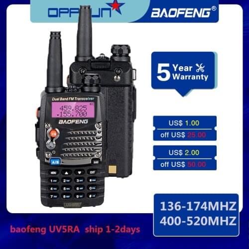2020 Baofeng UV-5RA walkie-talkie portable station Ham radio 136-174 MHz adult hunting dedicated 400-520 MHz CB two-way car