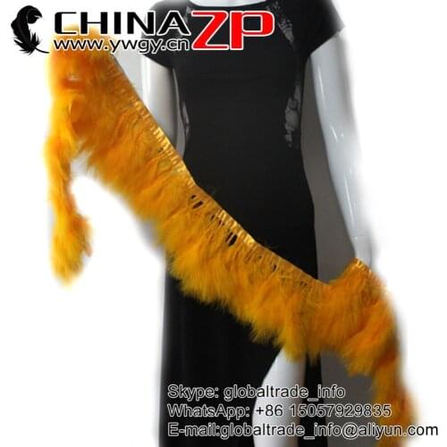 Manufacturer in CHINAZP Factory 10yards/lot Dyed Gold Turkey Marabou Feathers Fringe Trims