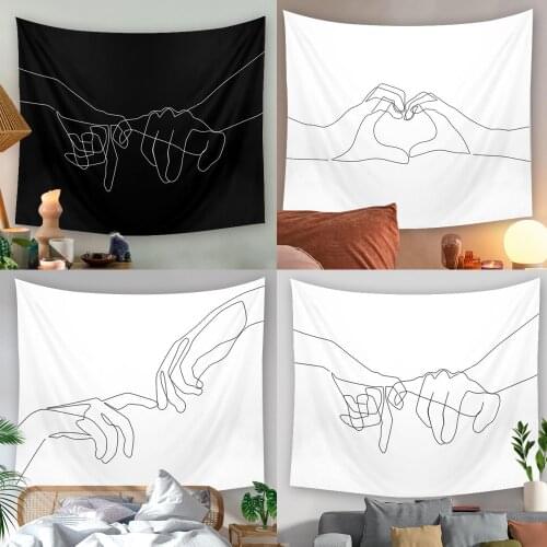 Simple Line Tapestry Abstract Tapestry Tarot Tapestry Wall Hanging Art Mat Flower for Woman Wall Hand Dorm Decor