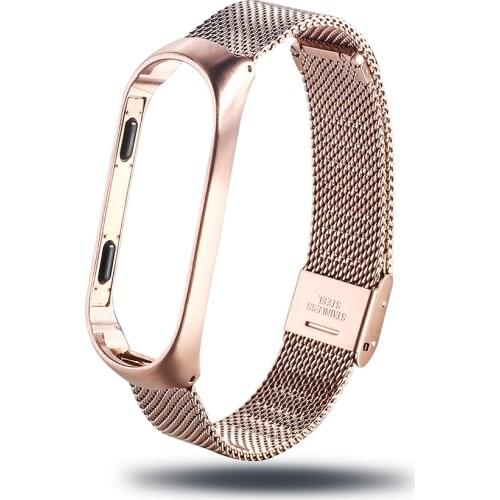 Stainless Steel Milan Smart Sport Wristband Strap Mi Band Replacement Part For Millet 3/4/5 Metal Bracelet Miband 3 4