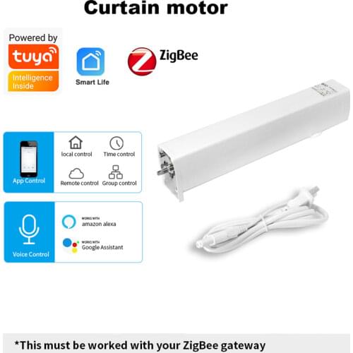 Tuya Intelligent WIFI / Zigbee Electric Curtain Motor Remote Control Voice Tools For Alexa Google Home APP