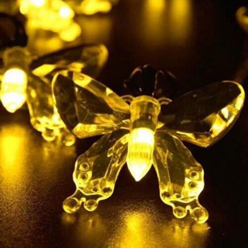 50 LED lights outdoor waterproof sunscreen solar butterfly string lights Christmas celebration indoor garden decoration lantern