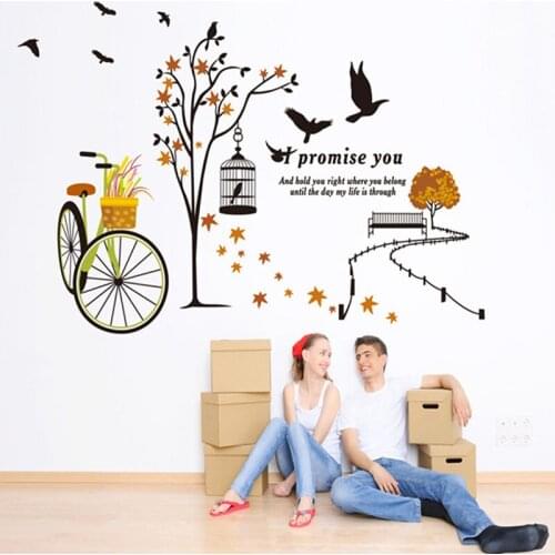 Bicycle bird cage small tree bird cage living room bedroom corridor porch aisle background decoration stickers