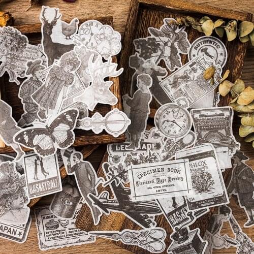 Vintage Sulfuric acid paper Stickers DIY Scrapbooking Phone Stickers Diary Album Happy Planner Decoration Stick Label Gift