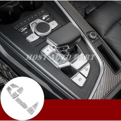 Inner Console Multimedia & Gear Box Button Trim Cover For Audi A4 B9 2016-2020 Car Decoration Car Accesories Interior