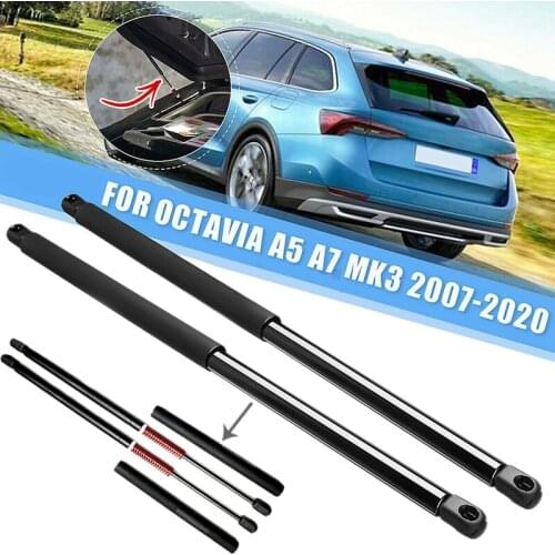 Car Rear Trunk Tailgate Boot Gas Shock Struts Support Rod with Sleeve and Spring for Skoda Octavia A5 A7 MK3 07 - 20