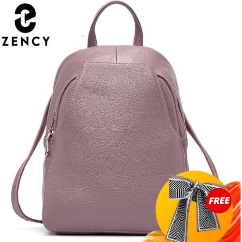 Zency New Arrival Women Backpack 100% Genuine Leather Ladies Travel Bags Preppy Style Schoolbags For Girls Knapsack Holiday