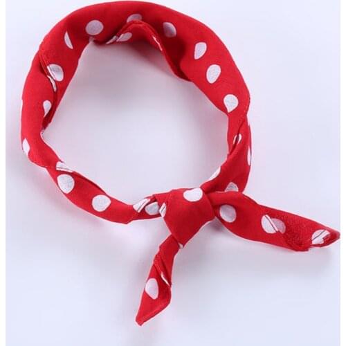 55x55cm Women Unisex Vintage Large Polka Dot Square Scarf Cotton Sport Head Wrap Bandana Multifunction Hip-Hop Dancing Wristband