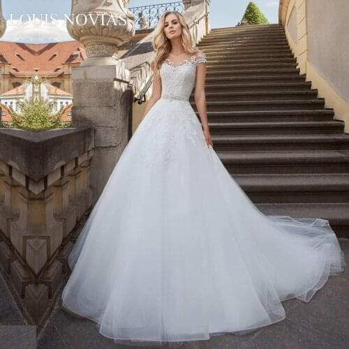 Louis Novias 2020 New Fashion Slim Light Wedding Dress High Quality Graceful Sleeveless V-neck Floor-Length Vestido De Noiva