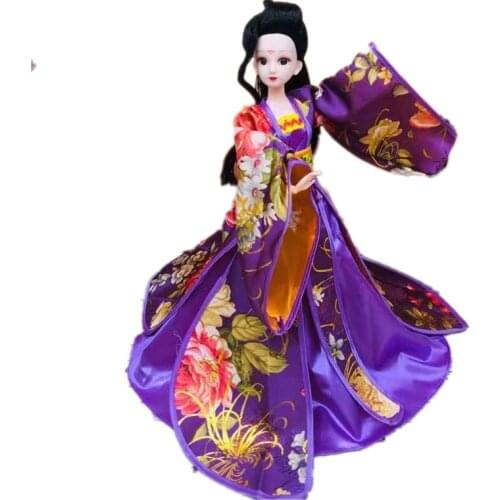 1/6 Cosplay Purple Wedding Dress For Barbie Doll Clothes Traditional Chinese Ancient Beauty Costume Party Gown Dolls Accessories