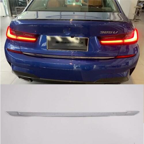 1pcs Abs Chrome High Quality Stainless Steel Rear Trunk Lid Cover Trim For BMW 3 series 2019 Car trunk trim