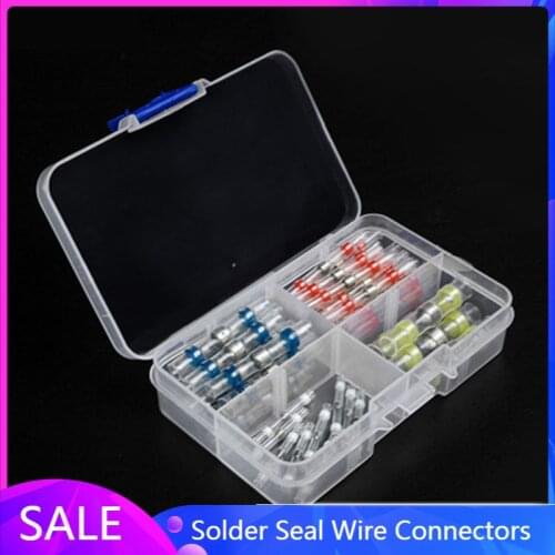 20/50/100/200/220PCS Solder Seal Wire Connectors Heat Shrink Solder Butt Connectors - Solder Connector Kit Terminals Insulated