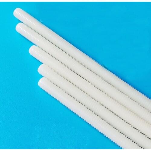 200mm Nylon Screw Plastic Full thread Insulation Rod Bolts M3 M4 M5 M6
