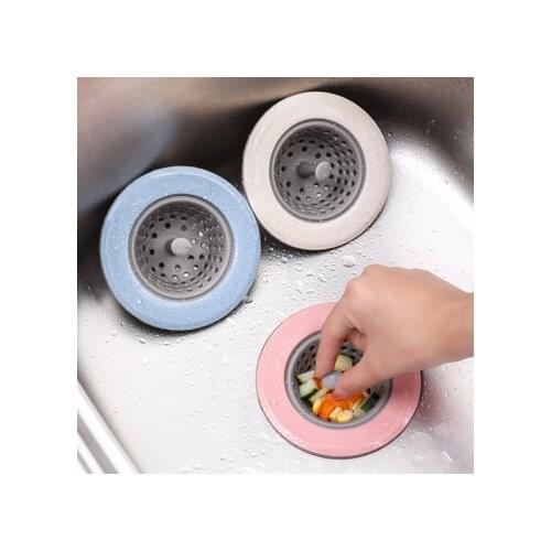 3PCS Dropship Silicone Sink Strainer Waste Plug Sink filter Waste Collector Kitchen Bathroom Accessories Colanders & Strainers