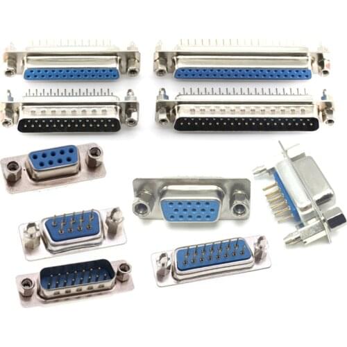 5Pcs DP9 DP15 DP25 DP37 male female RS232 DB head COM port welding plate type With rivet fork screw serial port