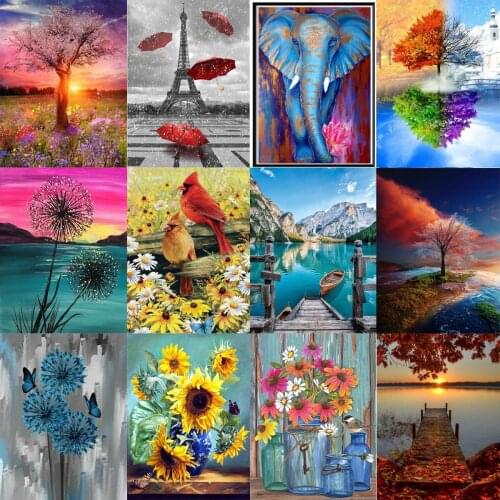 5D Diamond Painting Animal Elephant Flower Tree Diamond Embroidery Cross Stitch Mosaic Home Decoration Children Handmade Gift