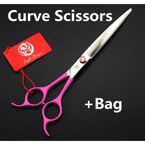 608# 7.5'' 21cm Brand Purple Dragon TOP GRADE Big Gem Hairdressing Scissors 440C Cats Dogs Pets Cutting Scissors Animal Shears